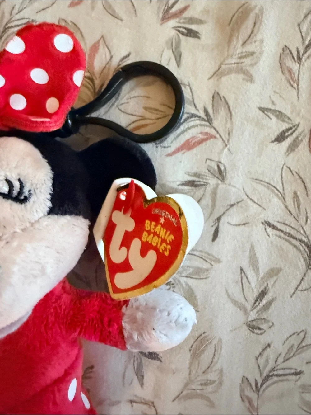 Ty Minnie Mouse Red & White Polka Dot Plush Key & Purse Clip